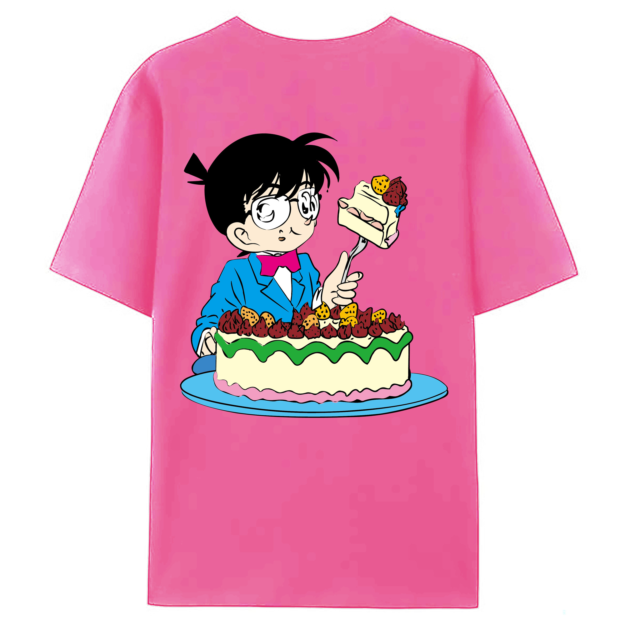 （画像用） 名探偵コナン 江戸川 コナン Detective Conan Conan Edogawa レディース半袖Tシャツ(バックプリント)
